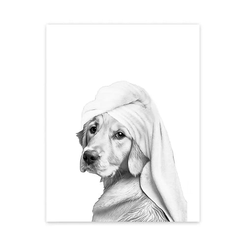 Cat Giraffe Dog Elephant Toilet Paper Bathtub Funny Bathroom Poster Print Canvas Painting Wall Art Shower Room Home De