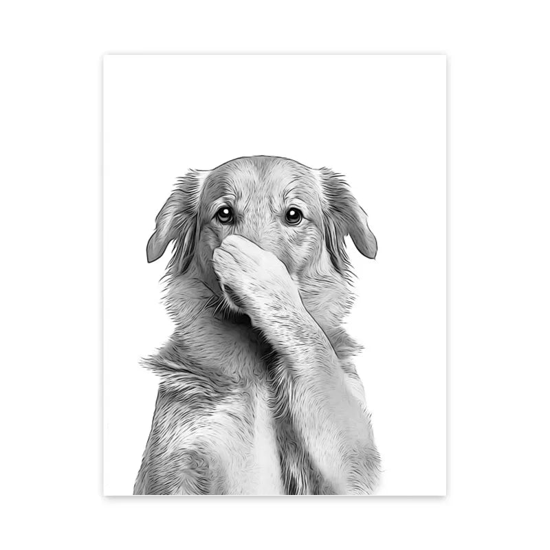 Cat Giraffe Dog Elephant Toilet Paper Bathtub Funny Bathroom Poster Print Canvas Painting Wall Art Shower Room Home De