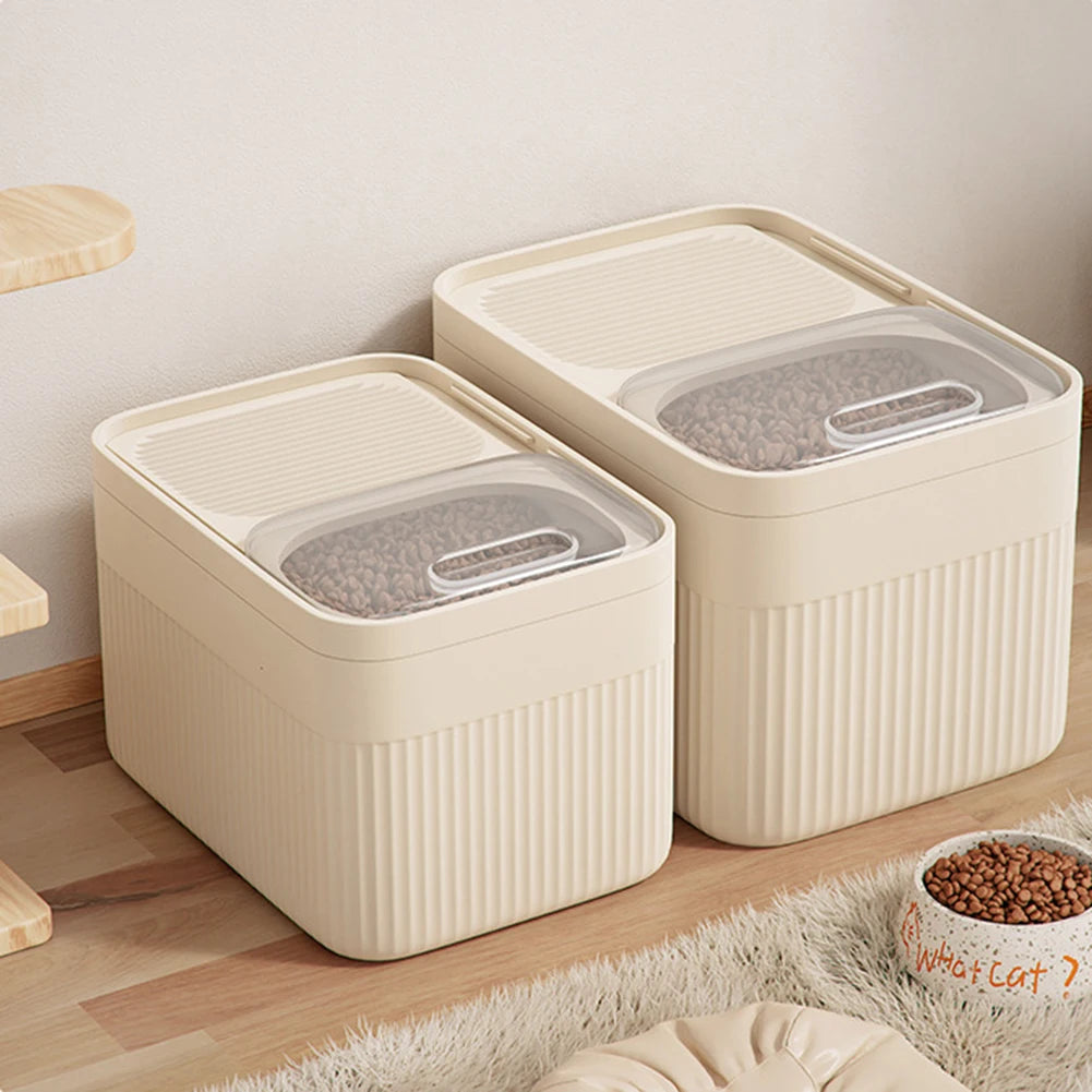 Dog Food Storage Container 5/10/15L Large Capacity Transparent Pet Food Bucket Box Moisture Proof Dog Cat Dry Food Bin